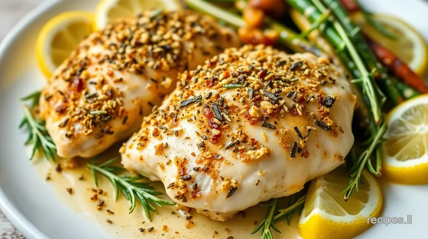 Herb-Crusted Lemon Garlic Chicken