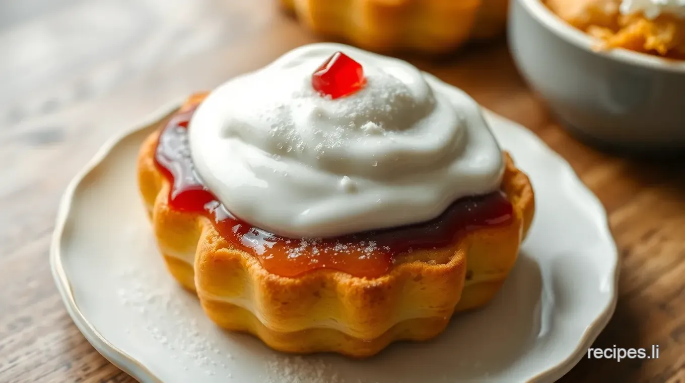 Ring-Shaped Pastry with Frosting and Jelly Filling