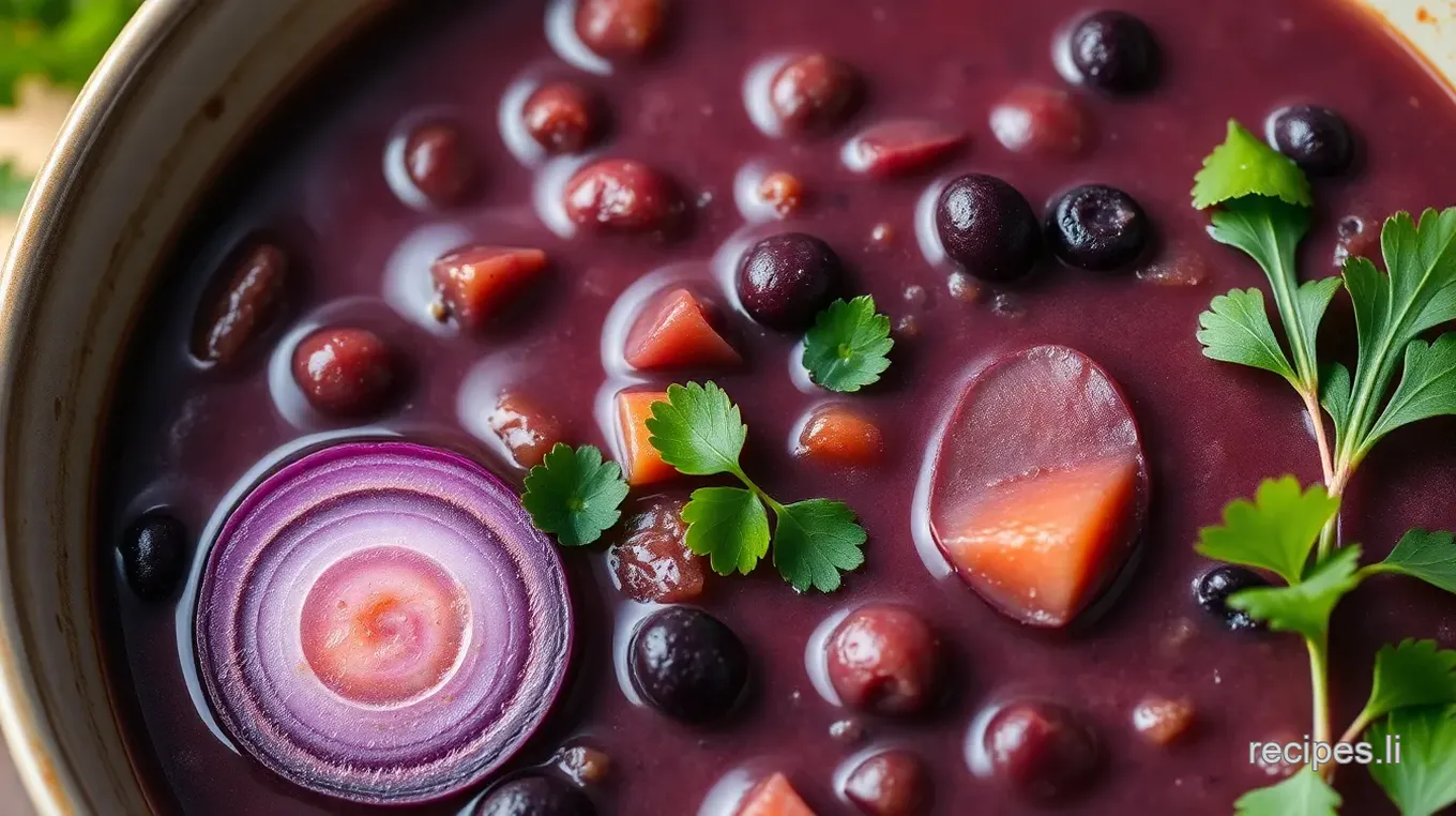 Hearty Purple Black Bean Soup