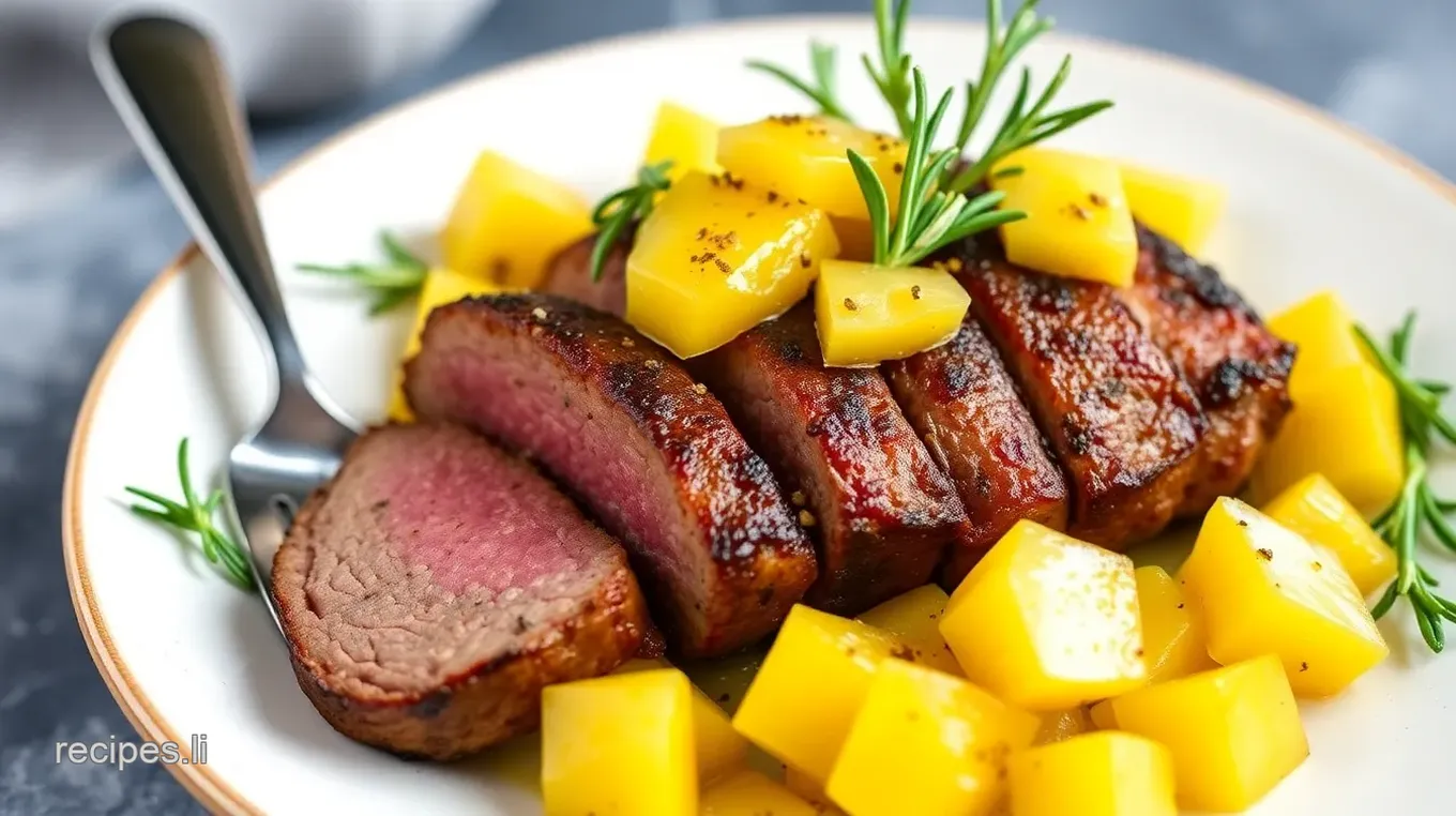 Pan Seared Tenderloin with Pineapple Mango Salsa