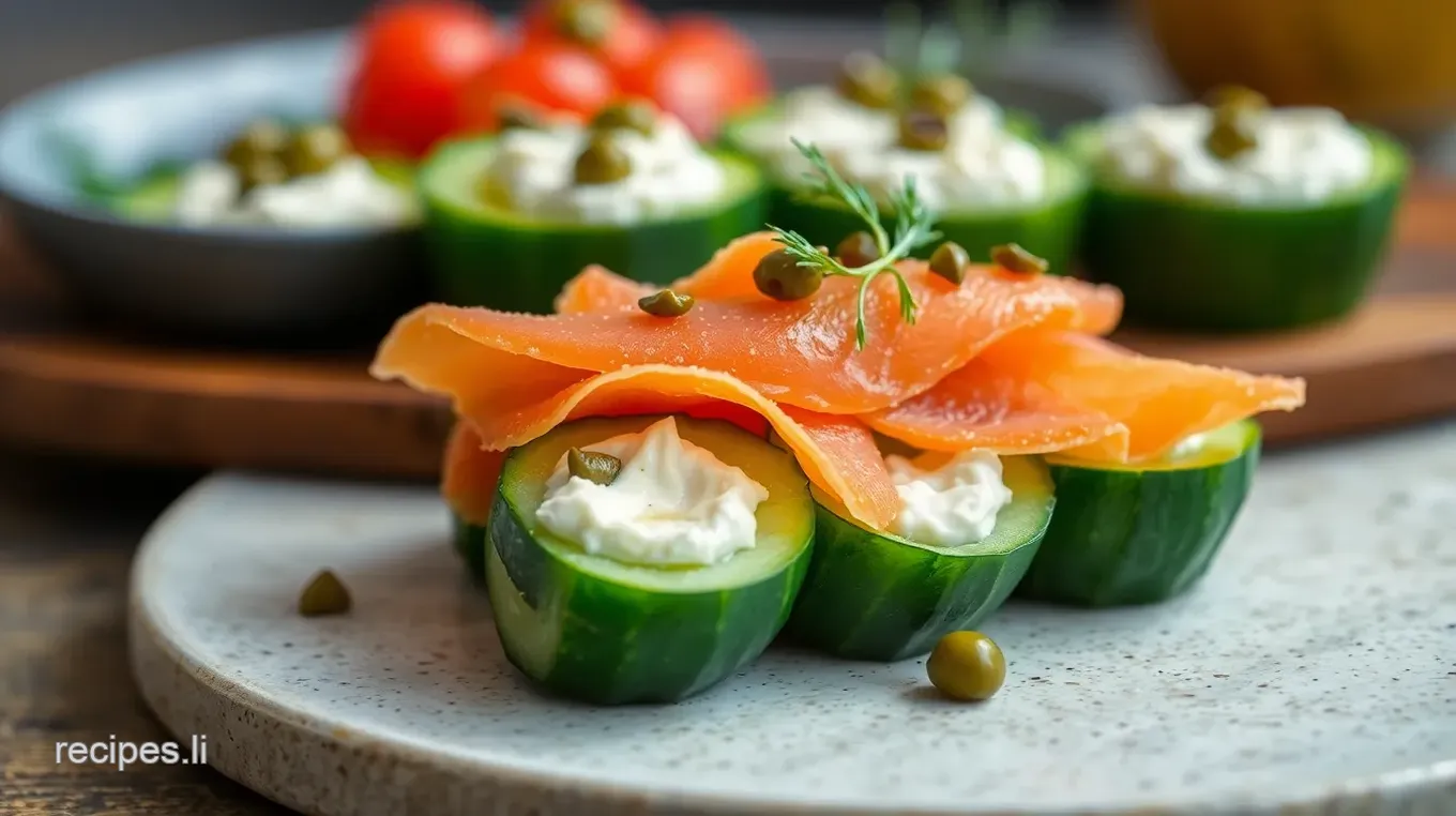 Chatelaine Smoked Salmon Roll on Cucumber