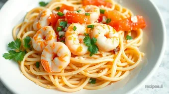 Creamy shrimp and pasta recipes with pico de gallo recipe: Easy, Delicious Summer Dish! recipe card