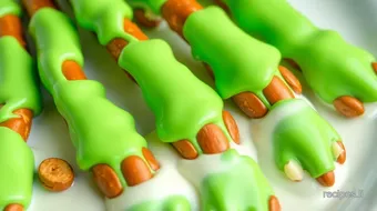 Dip Pretzel Rods for Spooky Ogre Toes