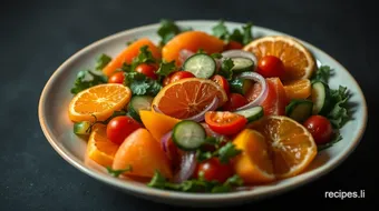 Delicious Mediterranean Citrus Salad: The Best Salad to Go with Paella! recipe card