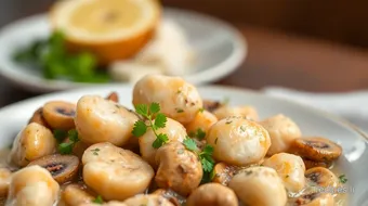 Sautéed Langostinos in Creamy Mushroom Bliss