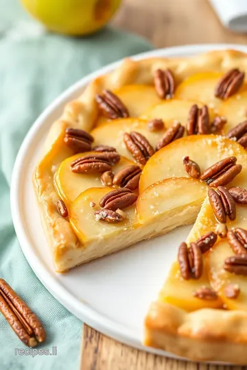 Apple and Pecan Danish Pastry Tart presentation