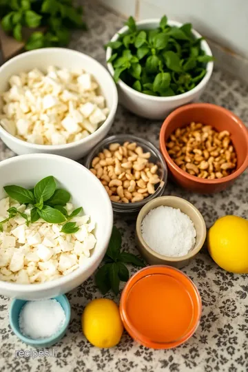 Cottage Cheese Provolone Pesto Bake ingredients