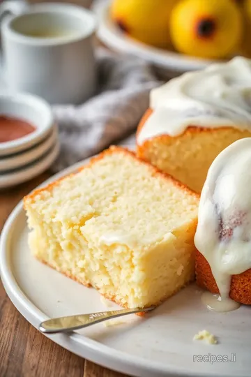 Classic Vanilla Butter Cake presentation