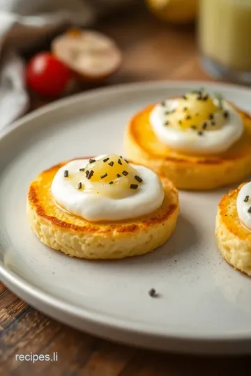 Crumpets with Caviar presentation