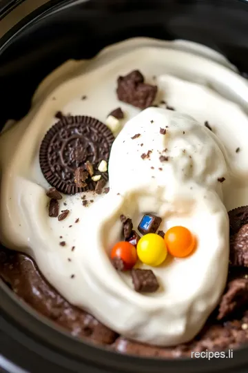 Crockpot Oreo Cake with Gooey Candy Filling presentation