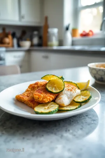 Fry Fish with Crispy Zucchini Chips steps