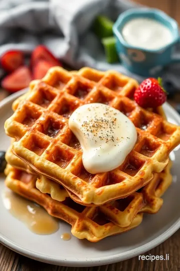 French Waffles with Batter Dip and Oil presentation