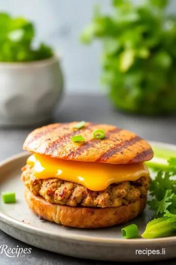 Grilled Turkey Burger with Cheesy Goodness presentation