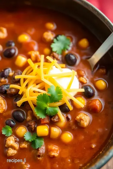 Quick Taco Soup with Ground Turkey Delight presentation