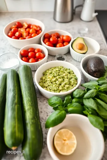 Raw Vegan Zucchini Noodles with Creamy Pesto ingredients