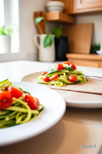 Raw Vegan Zucchini Noodles with Creamy Pesto steps