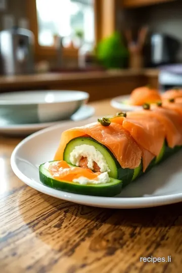 Chatelaine Smoked Salmon Roll on Cucumber steps