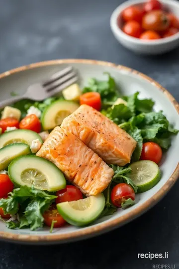 Citrus Salmon Salad with Zesty Dressing presentation