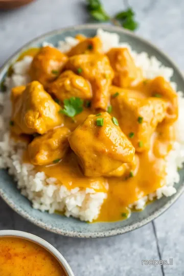 Sautéed Chicken in Spicy Yellow Sauce presentation