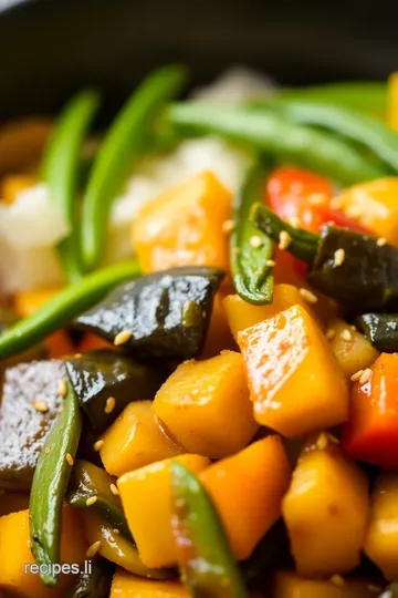 Vegan Kabocha Squash Stir-Fry with Garlic and Ginger presentation