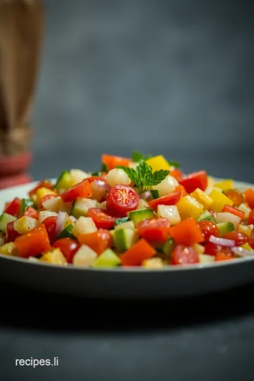 Vibrant Mediterranean Salad to Complement Paella presentation