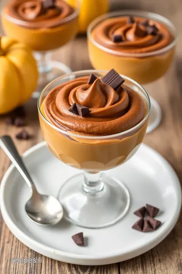 Whip Pumpkin Mousse with Rich Chocolate Delight presentation