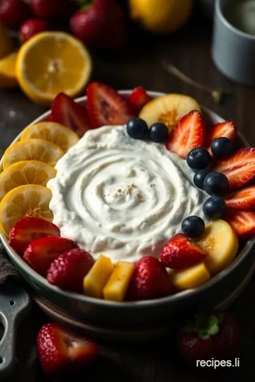 Zesty Ricotta Cheese Fruit Dip presentation